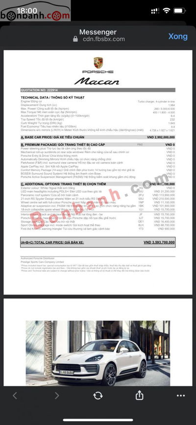 Xe Porsche Macan 2.0 2022