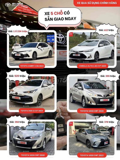 xe 5 chỗ chính hãng TOYOTA