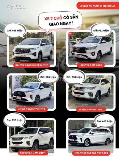 xe 7 chỗ chính hãng TOYOTA