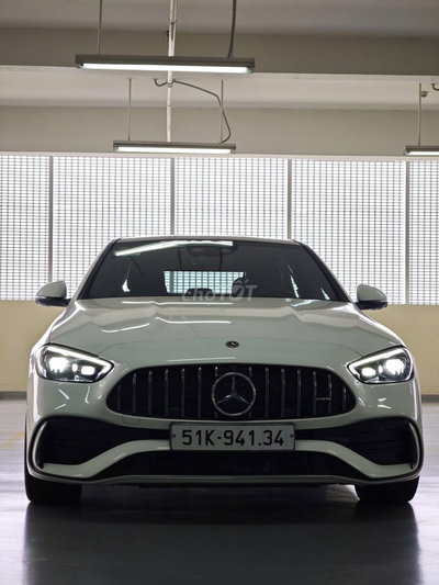 Mercedes C43 AMG 2023 – xe đẹp, trắng/nội thất đen