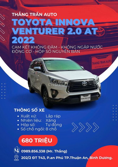Toyota Innova Venturer 2.0 AT 2022