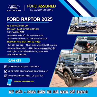 Ford Raptor 2025 Đen 9819 km