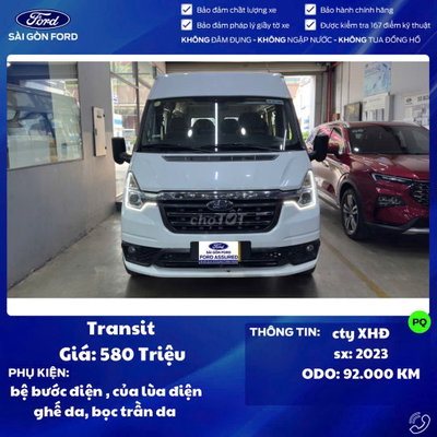 Ford Transit - 2023 Xe Cty XHĐ