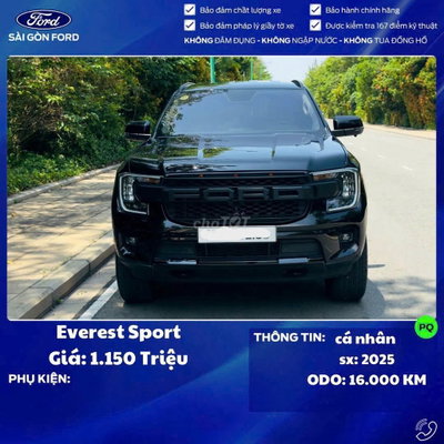 Ford Everest Sport 2025 Xe Cá Nhân - 16.000 km