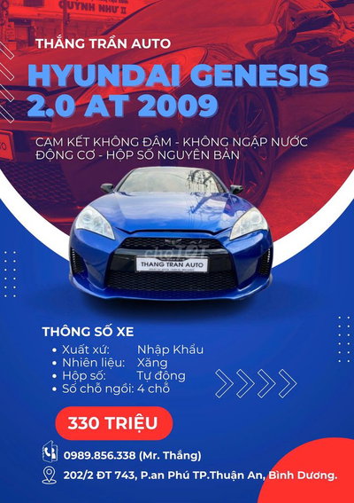 Hyundai Genesis 2.0 AT 2009 đk 2010