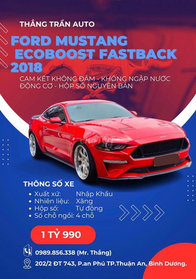 Ford Mustang EcoBoost Fastback 2018 đk 2019