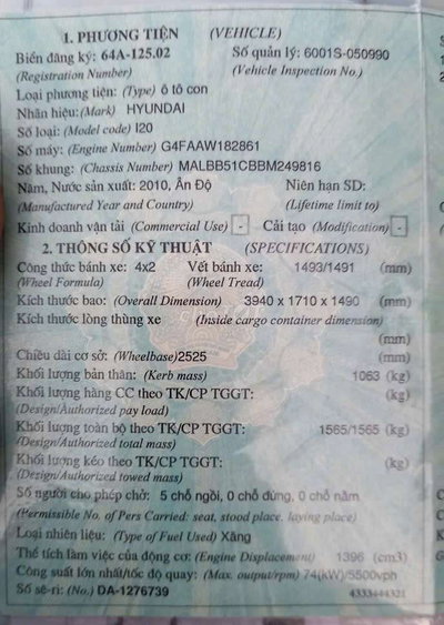 Hyundai i20 2010 Bạc 1252xx km