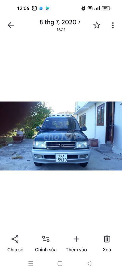 Toyota Zace 7 chỗ Xanh 15882 km