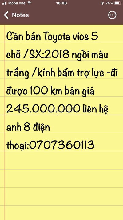 Toyota Vios 2018 Trắng 100 km