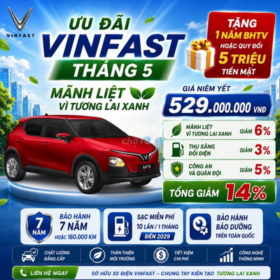 VF 5 Plus sẵn xe nhiều màu giá tốt, chỉ từ 50TR