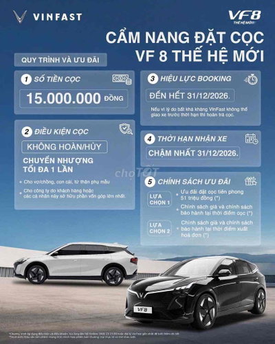 Đặt cọc VinFast VF 8 Thế hệ mới