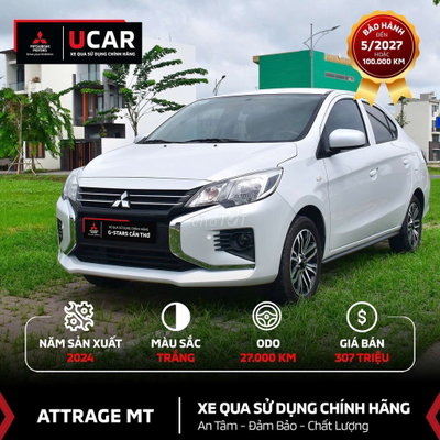 Mitsubishi Attrage MT 2024 Trắng lướt!