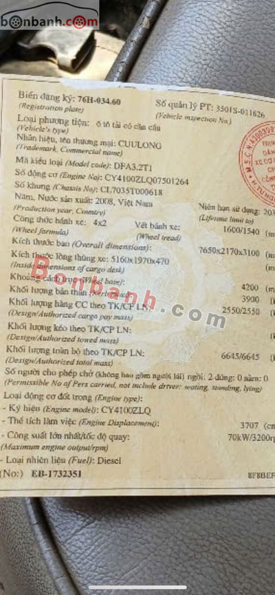 Xe Thaco Forland Tải cẩu 2008