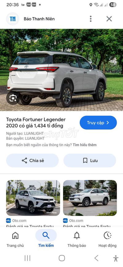 Toyota Fortuner 2020 2.8AT 4x4 - 150000 km