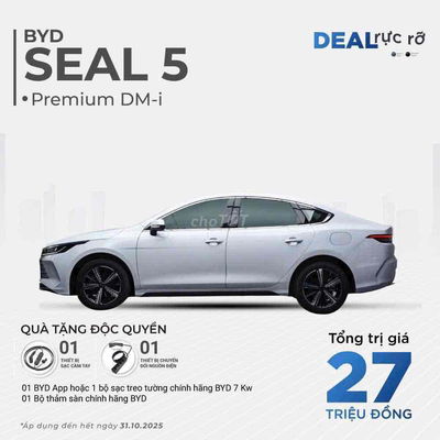 BYD Seal 5 Giá 696Tr - Ưu ĐÃI 27 TRIỆU