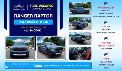Ford Ranger Raptor 2023 Xám, số tự động
